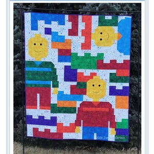 Wzór na kołdrę „Chłopiec z klocków” – 64" x 76"