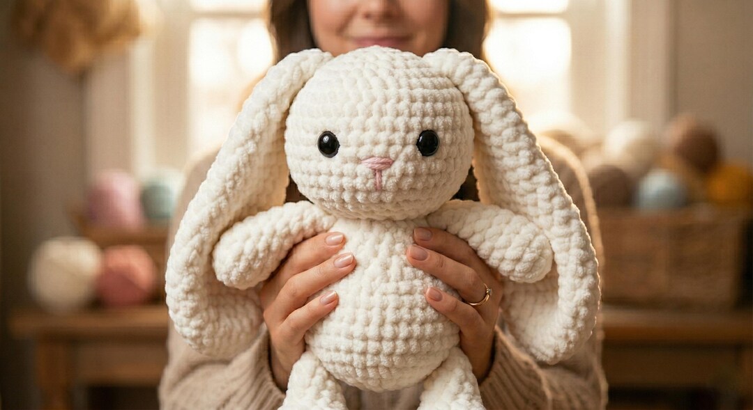 No-sew Floppy Ear Bunny Crochet Pattern, Beginner Amigurumi Plush Toy ...