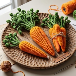 Crochet Carrot Pattern PDF | Amigurumi Vegetable Toy Tutorial