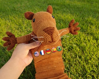 Crochet Scarf Capybara Pattern Low Sew Amigurumi Wearable Snuggler (PDF Digital Download)