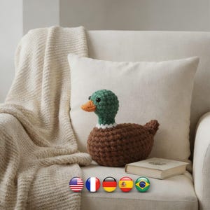 Crochet Mallard Duck Pattern, Chunky Amigurumi Plushie (PDF Download)