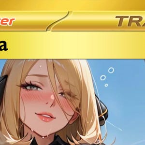 Könnte beinhalten: Eine goldfarbene Sammelkarte mit der Figur Cynthia. Die Karte trägt den Text "Supporter" oben links und "Trainer" oben rechts. Das Bild zeigt eine Frau mit blonden Haaren und einem blauen Himmel im Hintergrund.