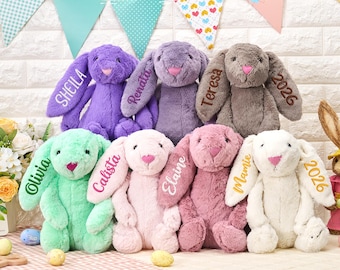 Personlig plyschkanin: Anpassad broderad påskpresent