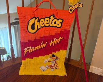 Personalized Cheetos Flamin' Hot Piñata: Spicy Chips Party Decor