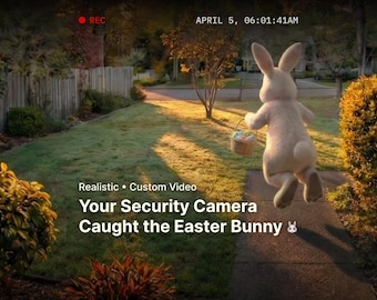 Personalised Easter Bunny Security Camera Video for Kids | Custom Easter Morning Surprise