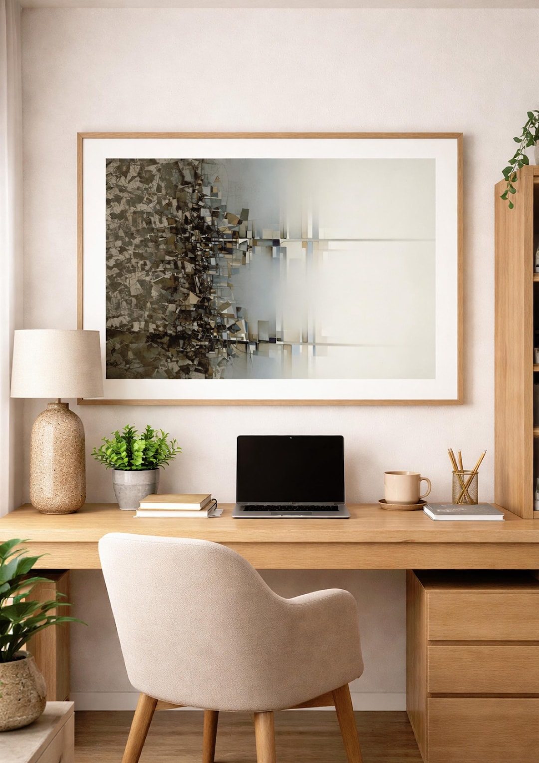 Structural Minimalist Wall Art for Home Office – Calm Neutral Printable ...