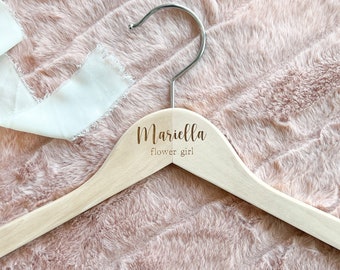 Flower Girl Proposal Gift - Engraved Hanger with Flower Girl Name