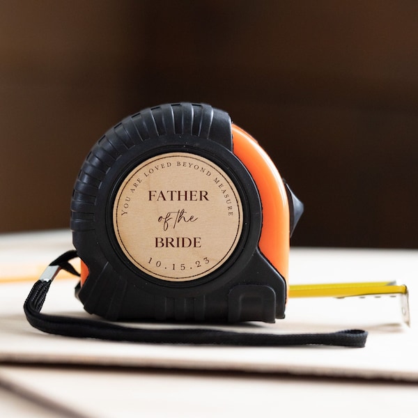 Father of the Bride gift, Tape measure personalized with wedding date, Gift to dad from daughter, Wedding Party Gifts, Parents Wedding Gifts