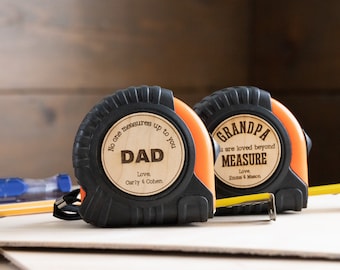 Fathers Day Gift, Gift for Handyman, Gift for Construction Worker, Gift from Kids to Dad, Custom Tape Measure, Personalized Gifts For Him