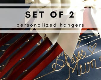 Set of two 2 personalized hangers | hanger set for bridal party gifts or bridesmaid gifts