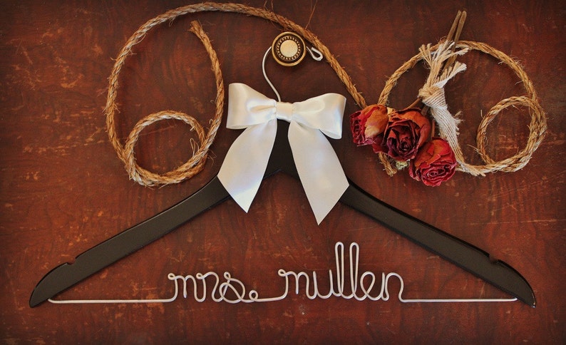 Personalized Wedding Hangers for Bridal Party Custom Finish image 1
