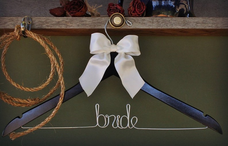 Bridal Gift Wedding Dress Hanger Personalized Bridal Hanger Custom Wire Name Hanger