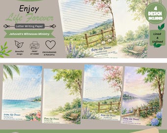 Briefpapier van het ministerie van Jehovah's Getuigen – afdrukbare ontwerpen (digitale download)