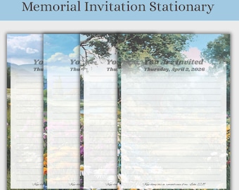 Papelería para invitaciones conmemorativas 2026 - Papel para cartas de los Testigos de Jehová (descarga digital, tamaño A4/carta estadounidense)