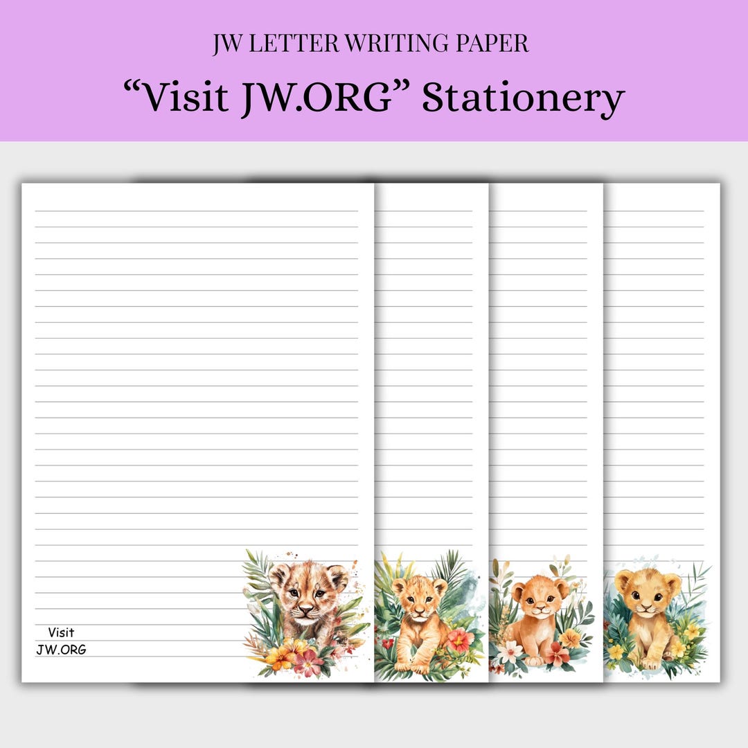 Lion Stationery - JW Letter Writing Paper, A4/US Letter (printable ...