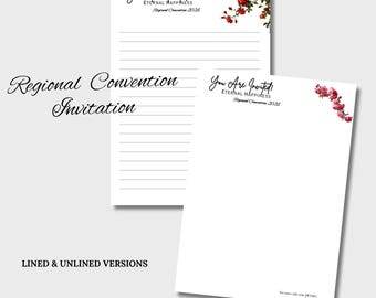 Uitnodiging voor eeuwig geluk - briefpapier voor uitnodiging regionale conventie - briefpapier JW-brief (digitale download, papierformaat A4&Us)