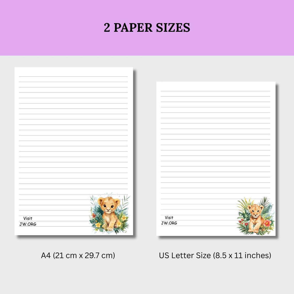 Lion Stationery - JW Letter Writing Paper, A4/US Letter (printable ...