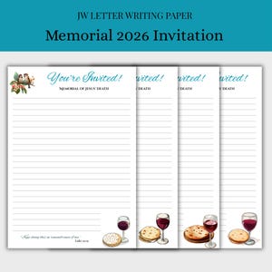 Memorial Invitation Stationery - JW Letter Writing Paper (Digital Download A4/US Letter Size)