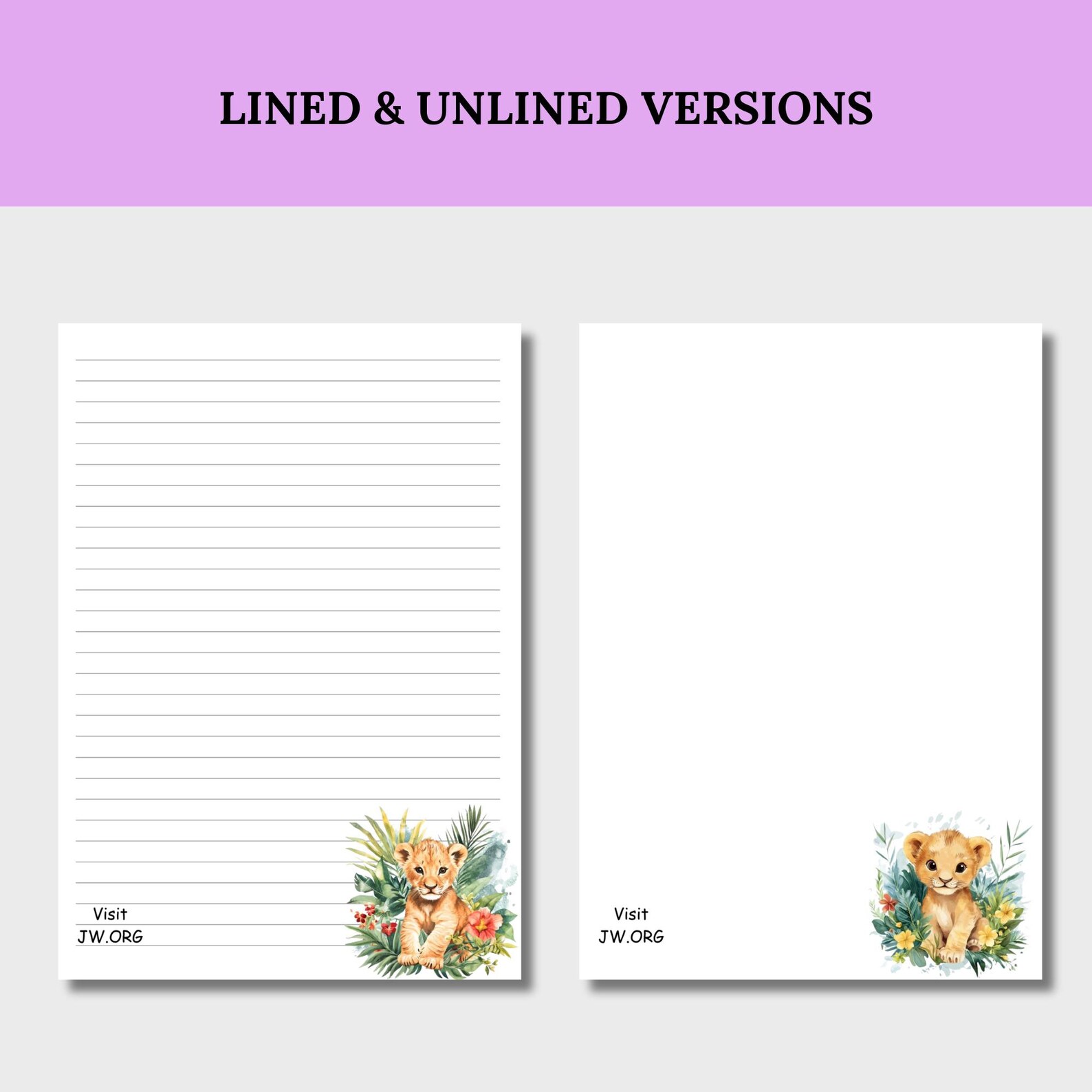 Lion Stationery - JW Letter Writing Paper, A4/US Letter (printable ...
