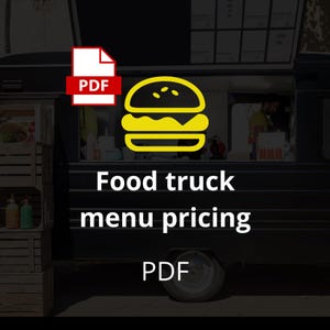 Food Truck Cost Calculator Printable | Menu Pricing & Ingredient Cost Sheet | Profit Margin Tracker for Mobile Food Business
