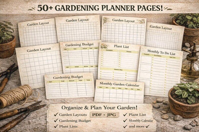 Home Plant Care Planner Canva Template | Editable Gardening Planner ...