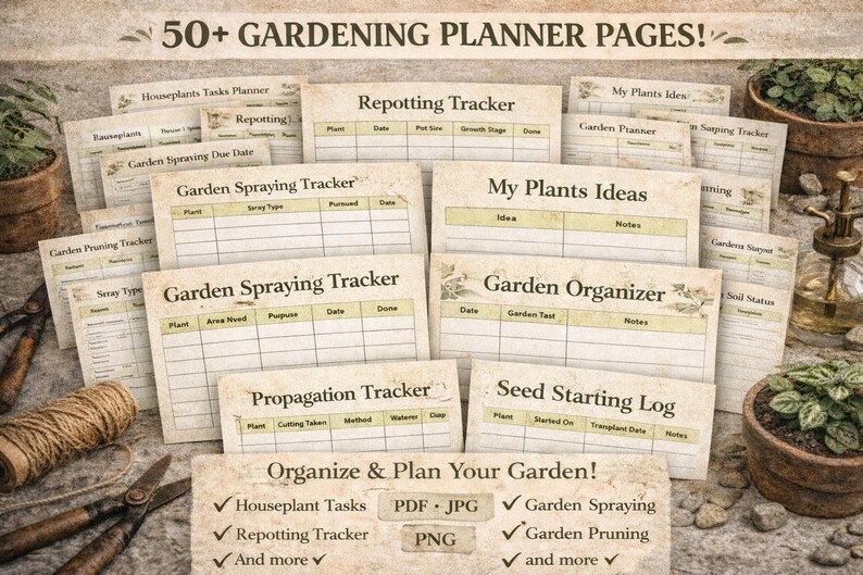 Home Plant Care Planner Canva Template | Editable Gardening Planner ...
