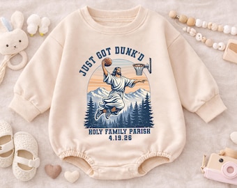 Just Got Dunked Funny Baptism Baby Romper, Baby Christening, Baptized Shirt, Custom Baptism Baby Romper, Baptism Baby Gift, Baby Shower Gift
