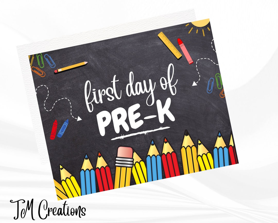 Oper Sign Pre K First Day of Pre K Sign / First Day of School Sign /printable - Etsy UK