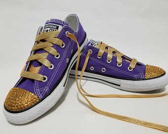 purple and gold converse