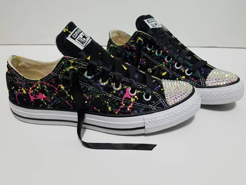 black rhinestone converse