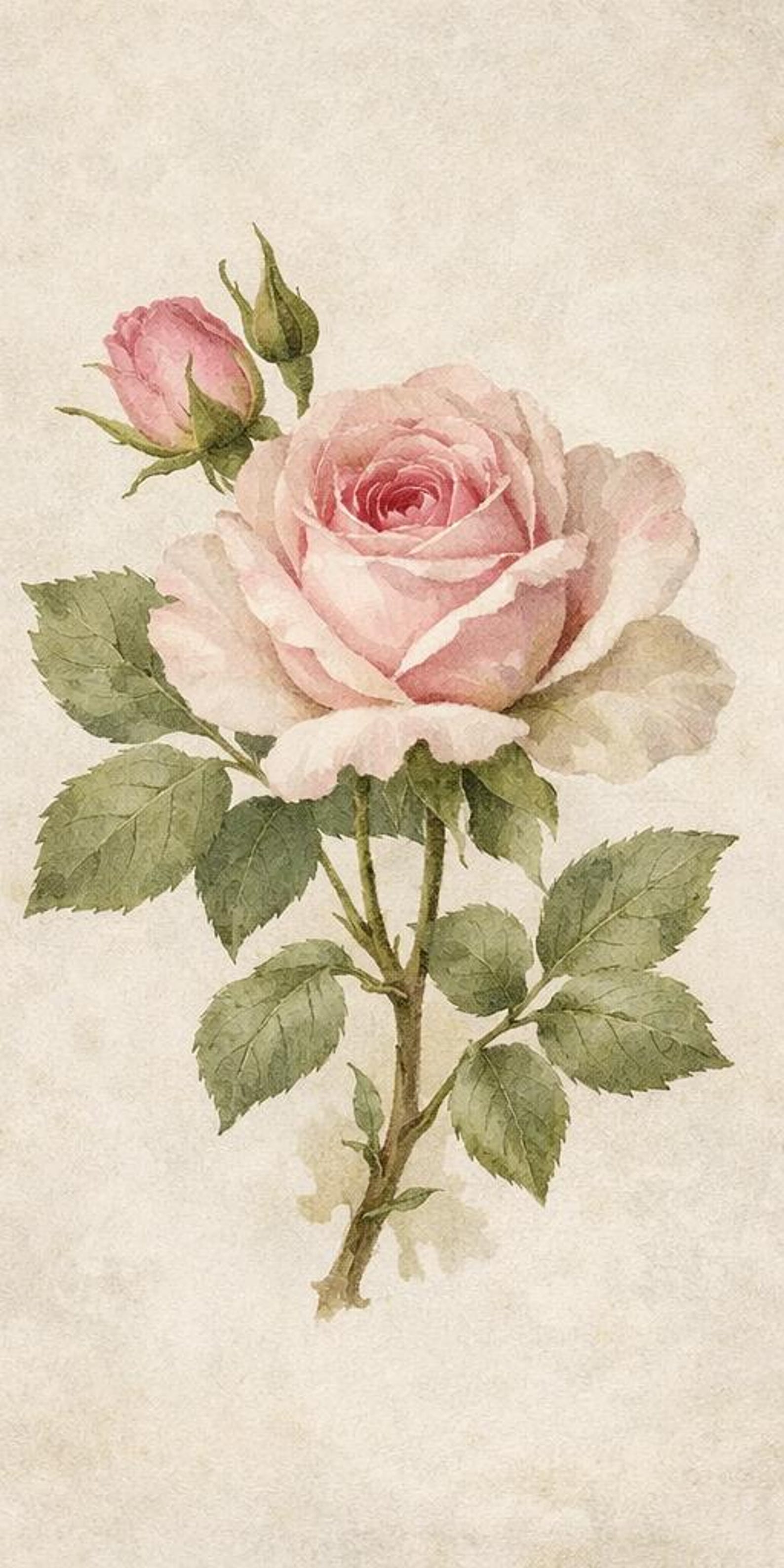 Antique Rose Botanical Print, French Vintage Floral Wall Art (digital ...