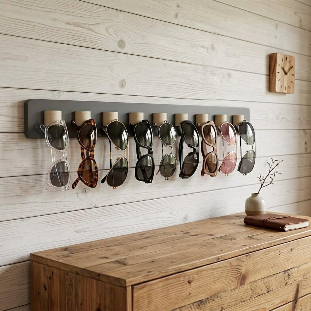Wooden Sunglasses Storage Rack, Wall Mount - Etsy