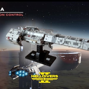 Nave espacial superdestructora Helldivers 2 MOC: crucero espacial de ciencia ficción con ladrillos: construcción personalizada inspirada en Helldivers