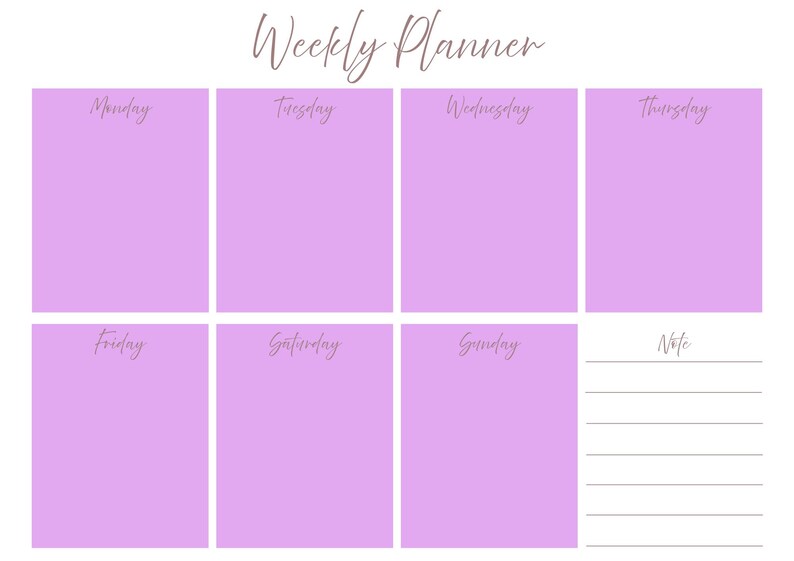Simple Weekly Planner Printable | Weekly Schedule & Habit Tracker - Etsy