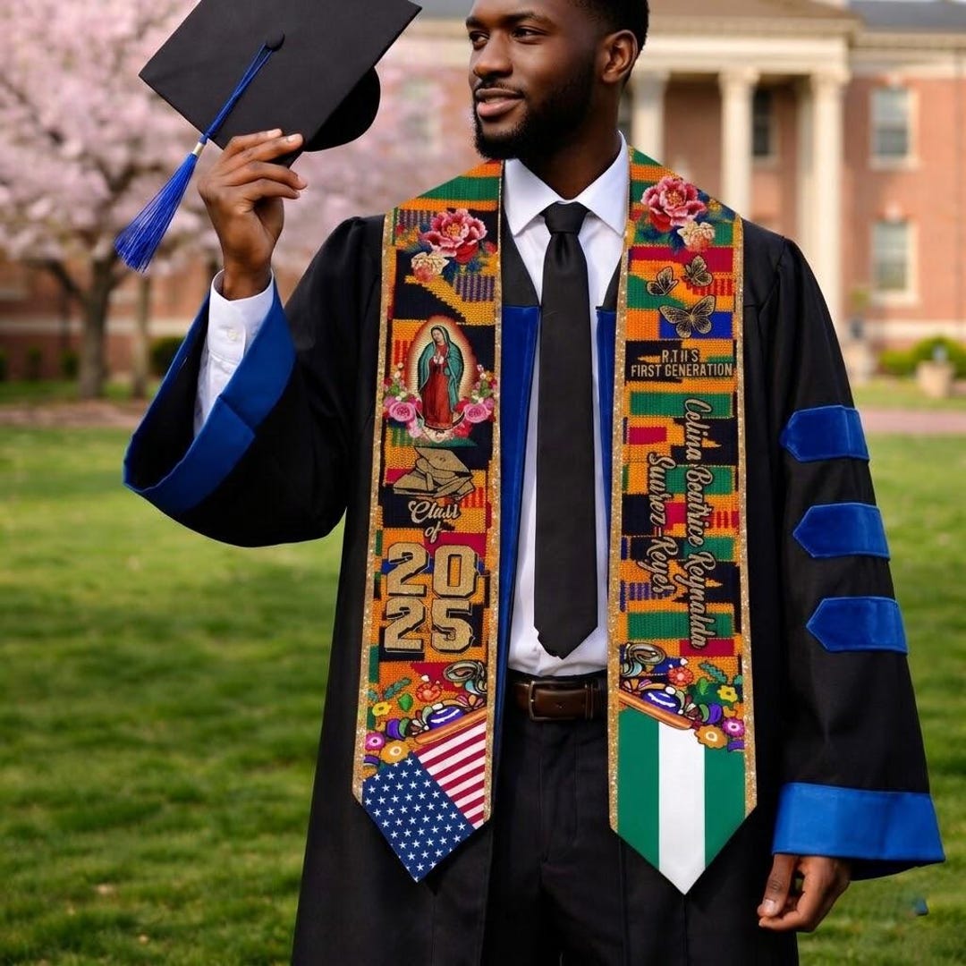 Personalized Kente Graduation Stole 2026, Custom Name Sash, Class of ...