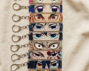 鬼滅の刃柱の目アクリルキーホルダー、半透明アニメバッグアクセサリー