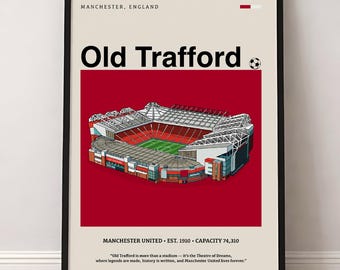 Póster del estadio Old Trafford, arte del Manchester United (descarga digital)