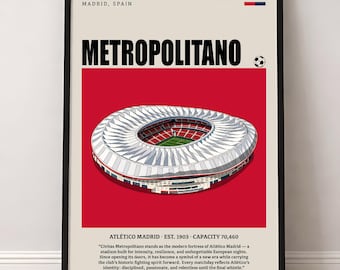 Impresión del Estadio Metropolitano, Arte del Fútbol del Atlético de Madrid (Descarga Digital)