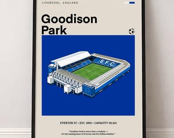 Lámina artística del estadio Goodison Park, regalo del Everton FC (descarga digital)