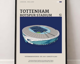 Póster del estadio del Tottenham Hotspur, impresión minimalista de fútbol (descarga digital)