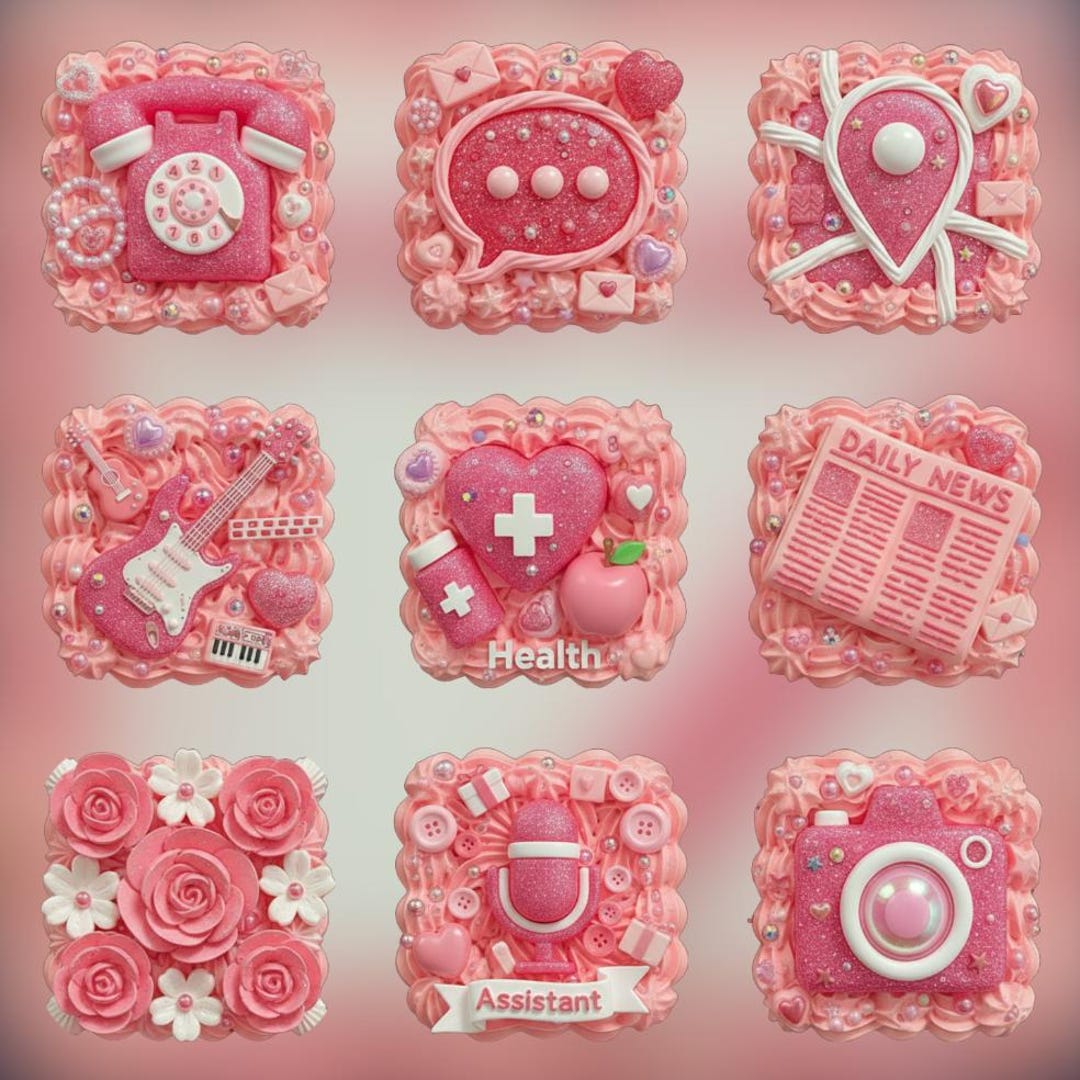 Cherry Frost App Icons Pack – 160+ Peach Pink Glitter Ios & Android - Etsy
