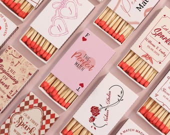 Personalisierte Streichholzschachteln für Hochzeit, Custom Match Favors mit Ihrem Design, Brautparty & Bachelorette, das perfekte Match-Monogramm-Andenken