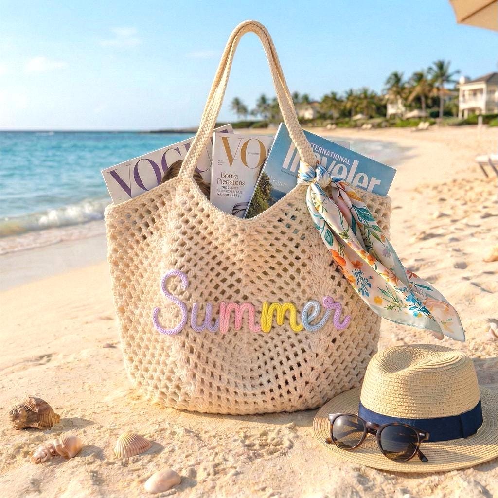 Leo Design Borsa Grande Da Spiaggia Boho In Cotone – Tela Estiva A Spalla Per Shopping E Vacanze