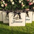 Personalized Luxury Gift Bags - Custom Name with Ribbon Tie for Bridesmaid, Wedding, Bridal Shower & Bach Party, Unique Wedding Party Favors