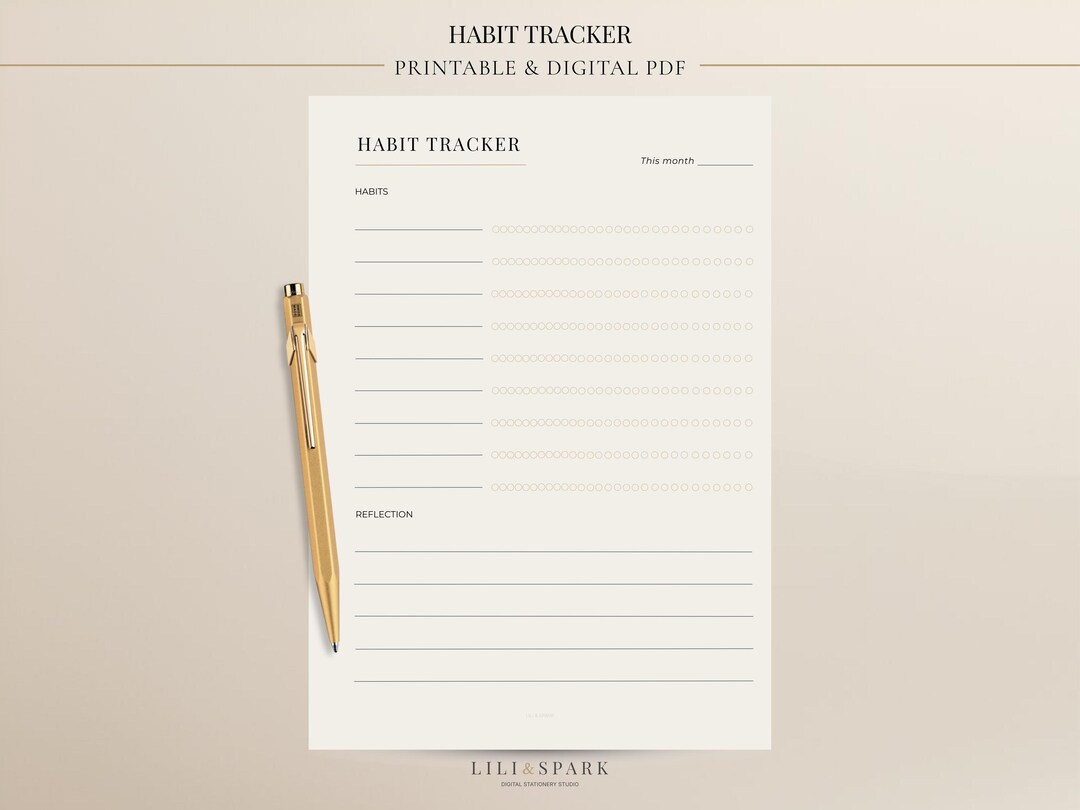 30 Day Habit Tracker Printable PDF, Minimal Daily Routine Tracker A4 US ...