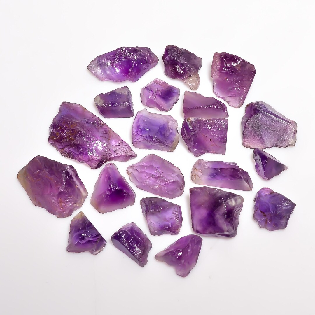Amethyst Rough Stone 21 Pcs. Lot for Collectors | Raw Crystal Specimens ...