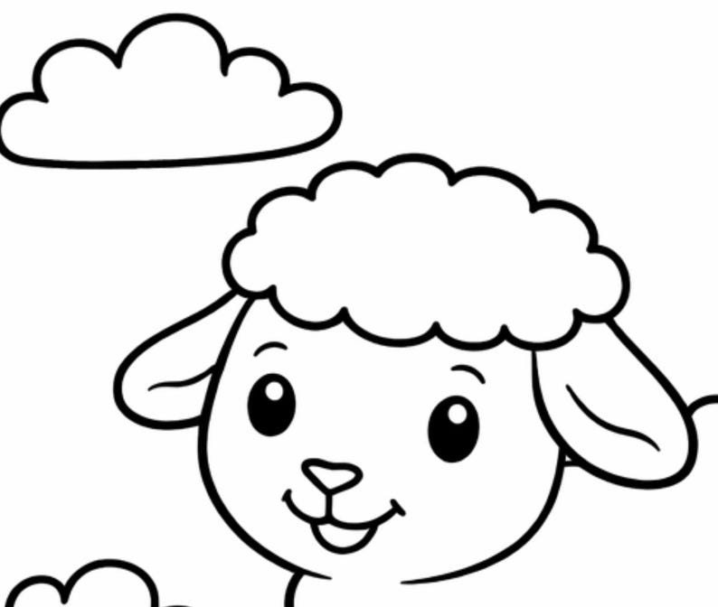 Sheep Coloring Page for Toddlers | Simple Farm Animal Printable | Kids ...