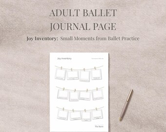 Diario de ballet para adultos imprimible: Inventario de alegría / Pequeños momentos de la práctica de ballet (PDF)