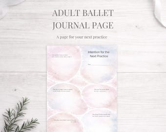 Diario de ballet para adultos imprimible: Página de intención para la próxima práctica (PDF)