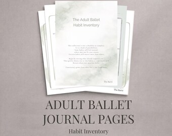 Diario de ballet para adultos imprimible: inventario de hábitos y sistema de práctica de constancia (paquete de 8 páginas en PDF)